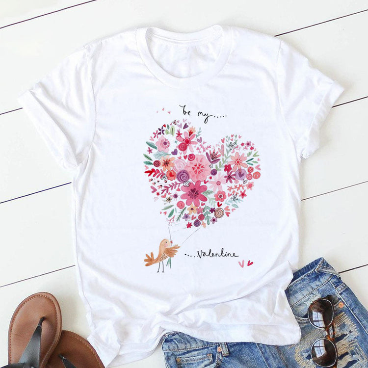 Personalized Letter Print Ladies T-shirt Beauty hair & fashionfj