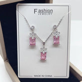 Copper Plated Real Gold Rectangular Necklace Suit Beauty hair & fashionfj