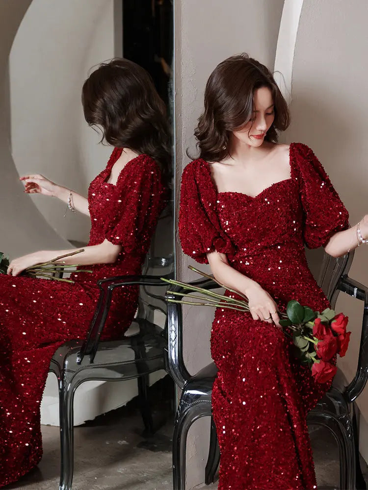 Toast Bridal Red Dresses Women Fishtail Beauty hair & fashionfj