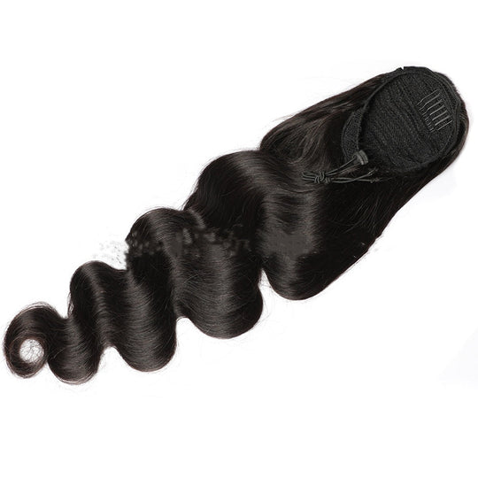 Natural Black Drawstring Ponytail Human Wigs Beauty hair & fashionfj