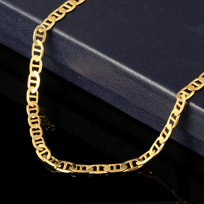 18K Gold Plated Necklace Men's Beauty hair & fashionfj