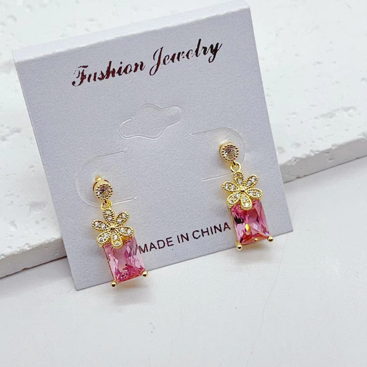 Copper Plated Real Gold Rectangular Necklace Suit Beauty hair & fashionfj