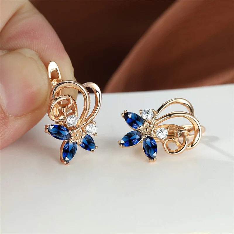 Flower Series Gold Earrings For Women Beauty hair & fashionfj