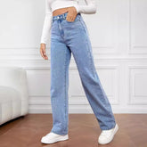 Washed Fashion Straight Jeans Women&