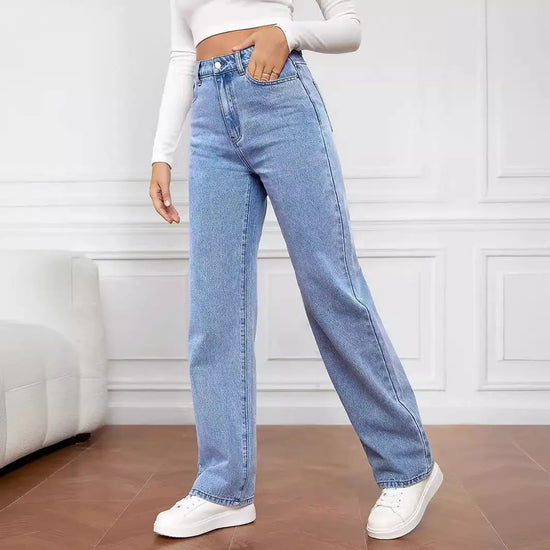 Washed Fashion Straight Jeans Women&