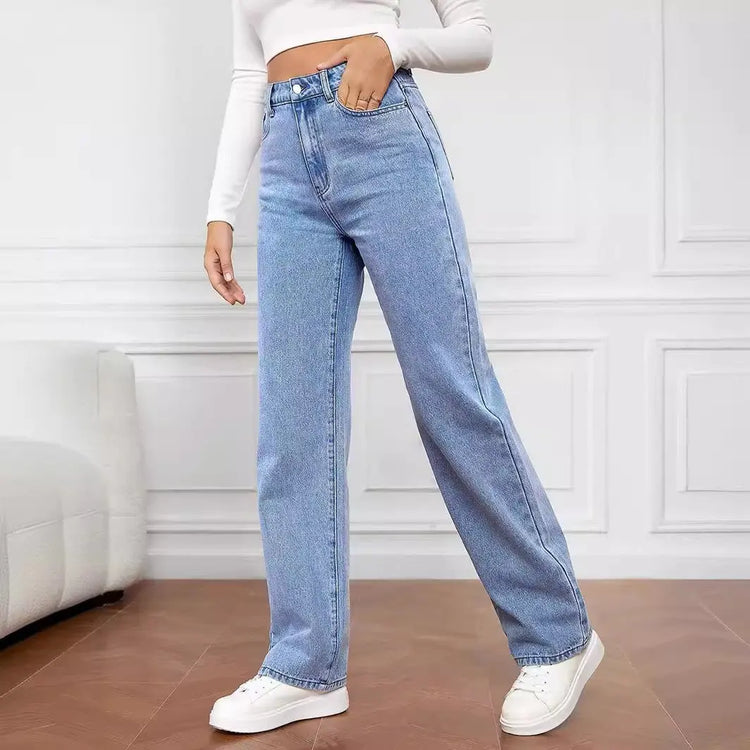 Washed Fashion Straight Jeans Women&