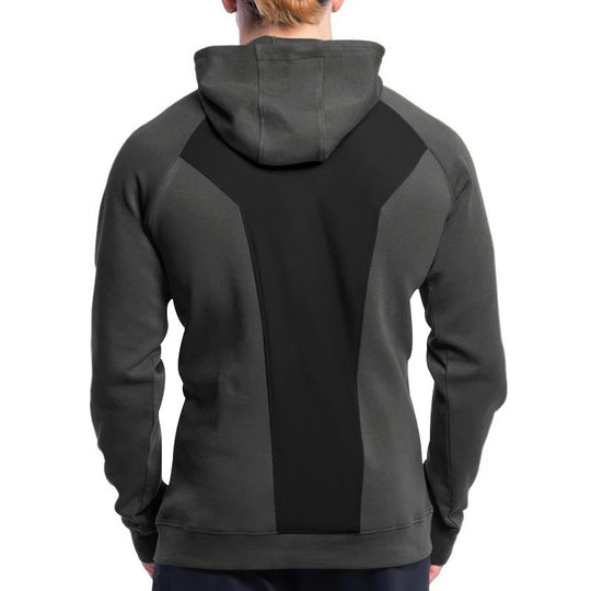 Cross-border Ebay New Long Sleeve Sweater Leisure Pullover Hooded Half Zipper Block Brushed Hoody Men Beauty hair & fashionfj