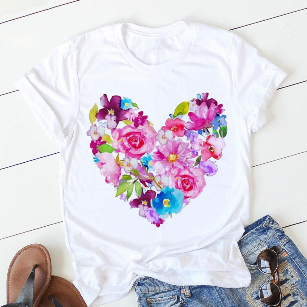 Personalized Letter Print Ladies T-shirt Beauty hair & fashionfj