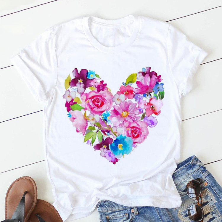 Personalized Letter Print Ladies T-shirt Beauty hair & fashionfj