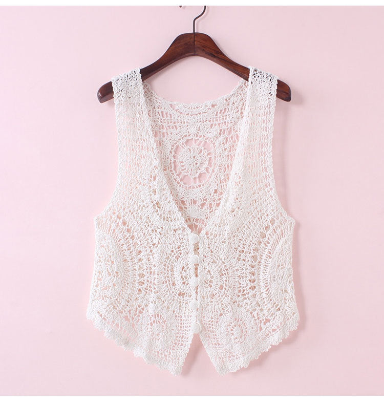Ladies Summer Hollow Lace Thin Vest Beauty hair & fashionfj