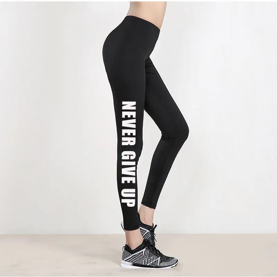 Letter Print Leggings Slim Pencil Pants Beauty hair & fashionfj
