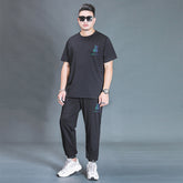 Oversized T-shirt And Trousers Two-piece Fat Casual Sports Suit Beauty hair & fashionfj