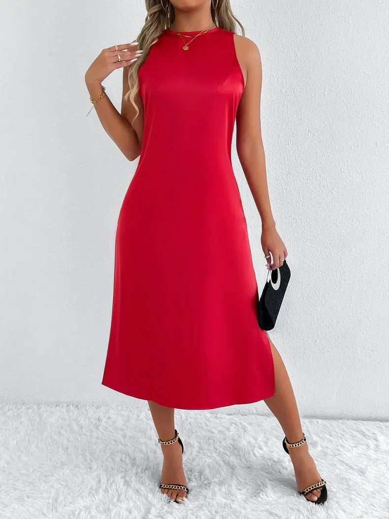 Satin Pure Color For Women Dress Beauty hair & fashionfj