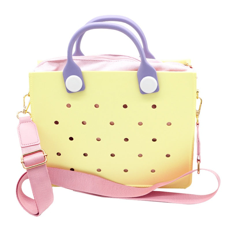 Waterproof EVA Handbag Punching Women's Tote Bags With Shoulder Strap For Women Hand Tote Bag Beach Bag Beauty hair & fashionfj