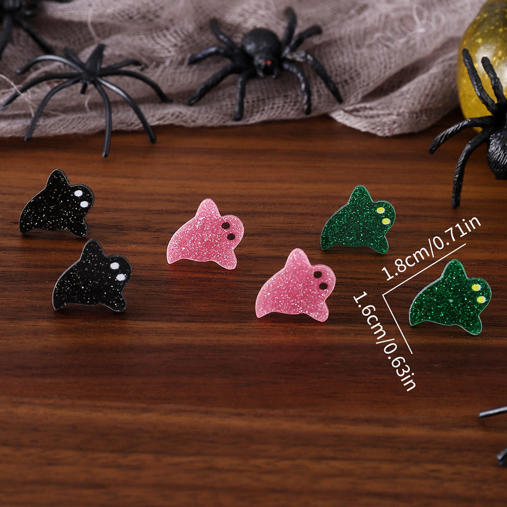 Halloween Cute Colorful Ghost Earings Set Beauty hair & fashionfj
