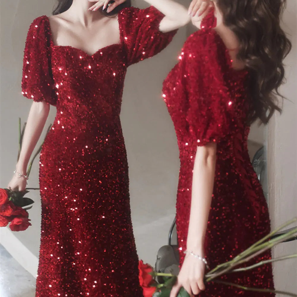 Toast Bridal Red Dresses Women Fishtail Beauty hair & fashionfj
