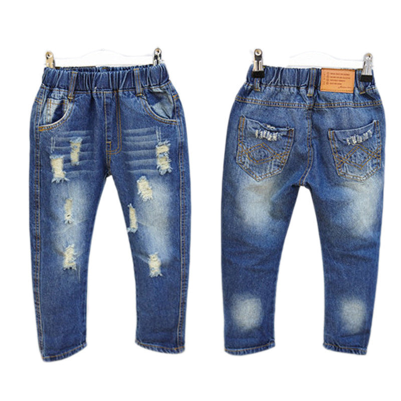 Children Children's Casual Loose Hole Jeans Beauty hair & fashionfj
