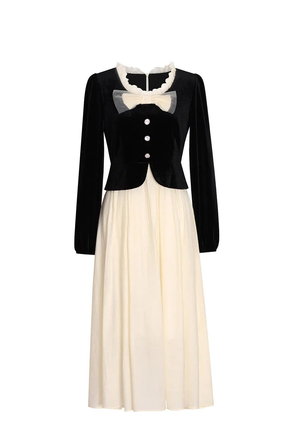 Velvet Fake Two-piece Dress Beauty hair & fashionfj