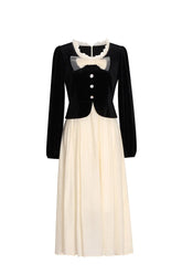 Velvet Fake Two-piece Dress Beauty hair & fashionfj