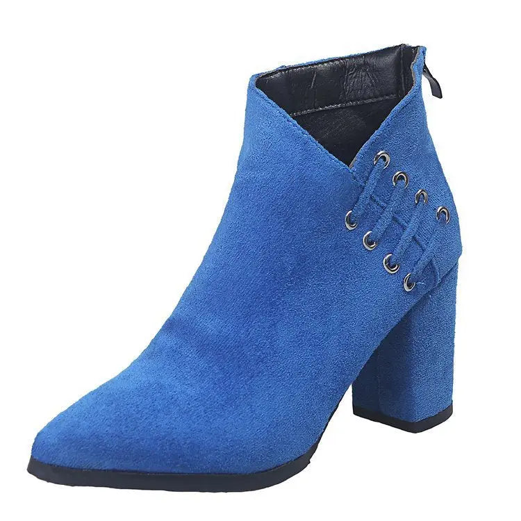 Fashion Ankle Boots Women Pointed-toe Zipper Shoes Lady Beauty hair & fashionfj