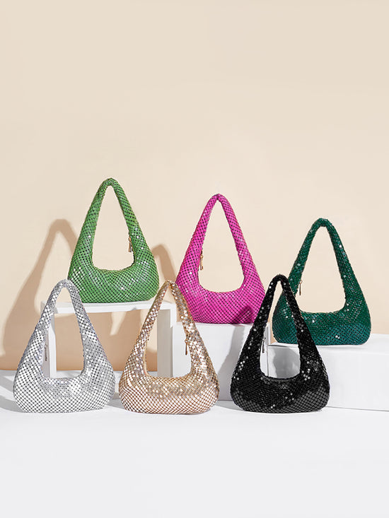 Fashion Metallic Gold Clutch Purse - Women&