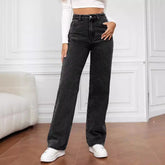 Washed Fashion Straight Jeans Women&