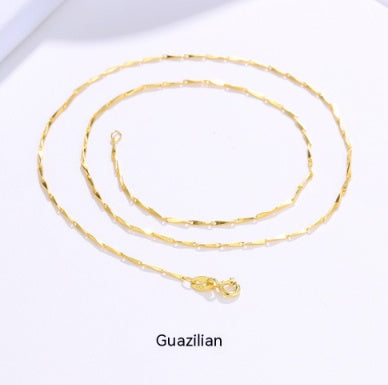 18K Gold Necklace Women's 925 Sterling Silver Gold Plated Chain Beauty hair & fashionfj
